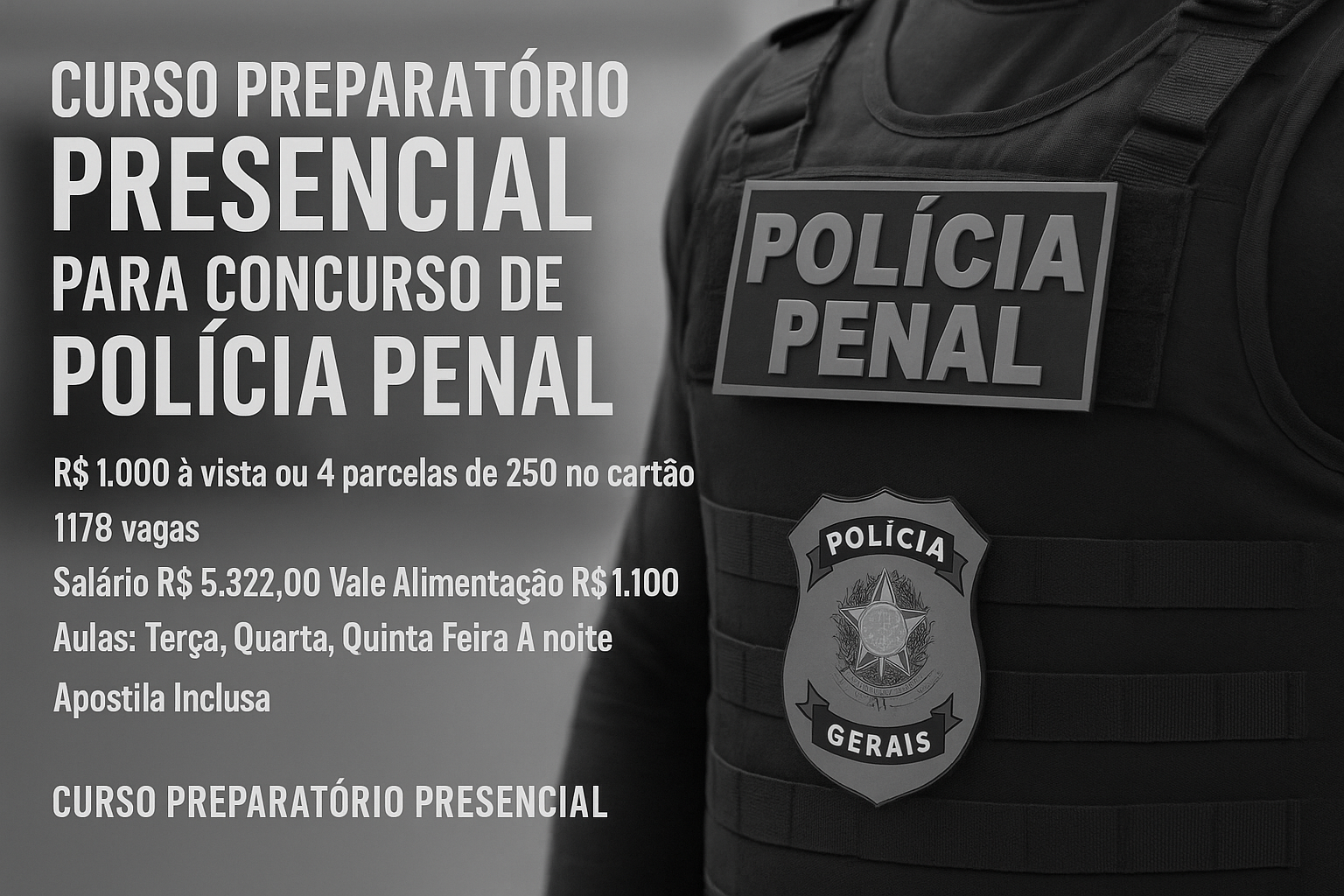Curso Preparatório Presencial para o Concurso da Policia Penal. O concurso da Polícia Penal representa muito mais do que uma vaga.