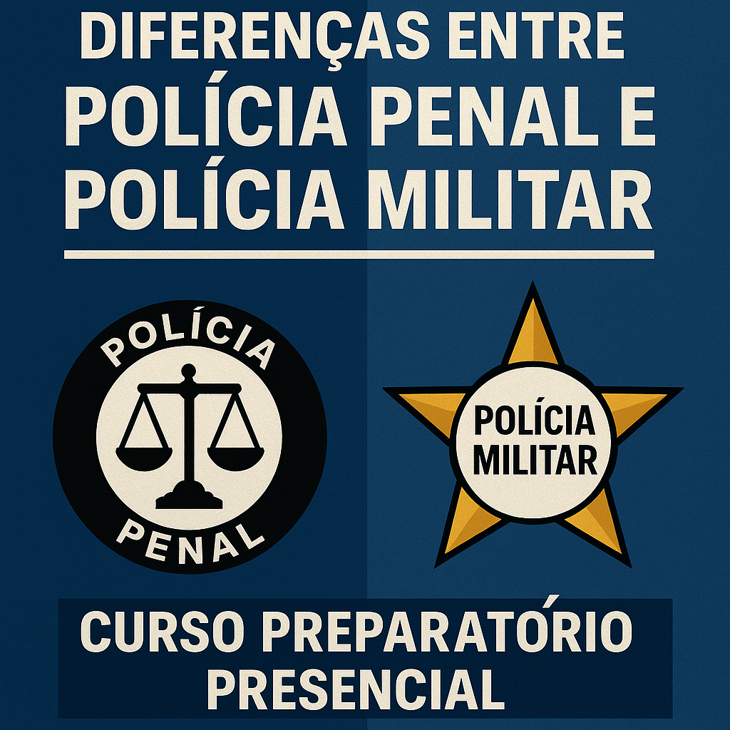 Diferenças entre Polícia Penal e Polícia Militar. A resposta vai muito além do nome e da farda envolve funções, atribuições legais...